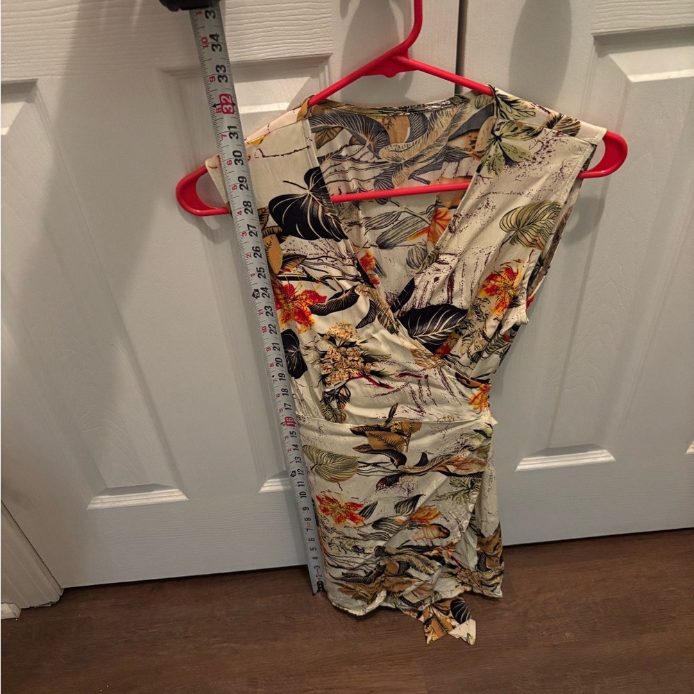 Tropical Rayon Wrap Dress